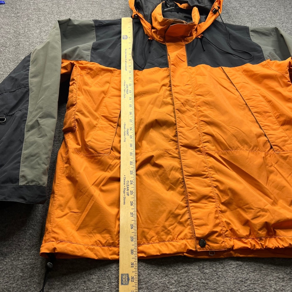 The North Face Jacket Mens XL Orange Black Grey Hooded Windbreaker - Picture 3 of 16